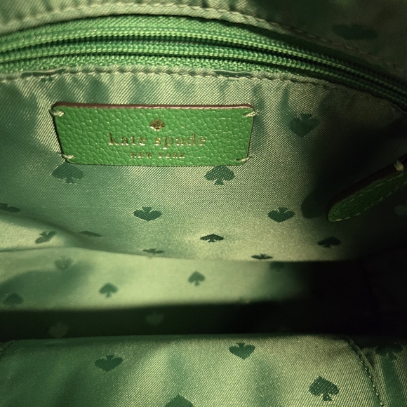 Kate Spade Green Apple Rosie Bucket Bag Pebbled Leather Canvas Crossbody Purse - Picture 11 of 12